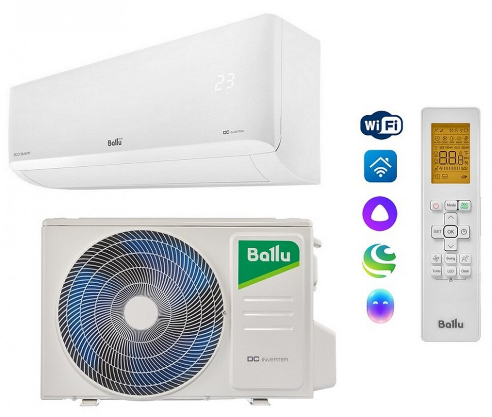 Сплит-система 10 Ballu Odyssey DC BSOI-10HN8 (120V) (инвертор / 29м2 / шум 22-54 дБ / Wi-Fi(опц) / А / 3года)